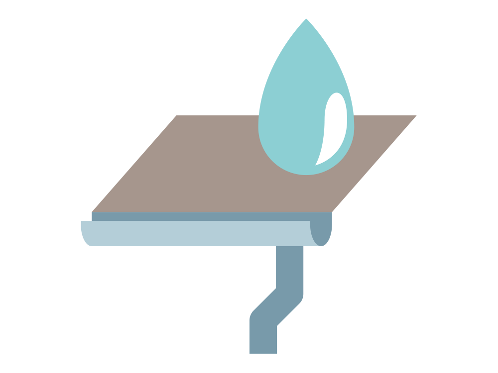 illustration of a rain gutter