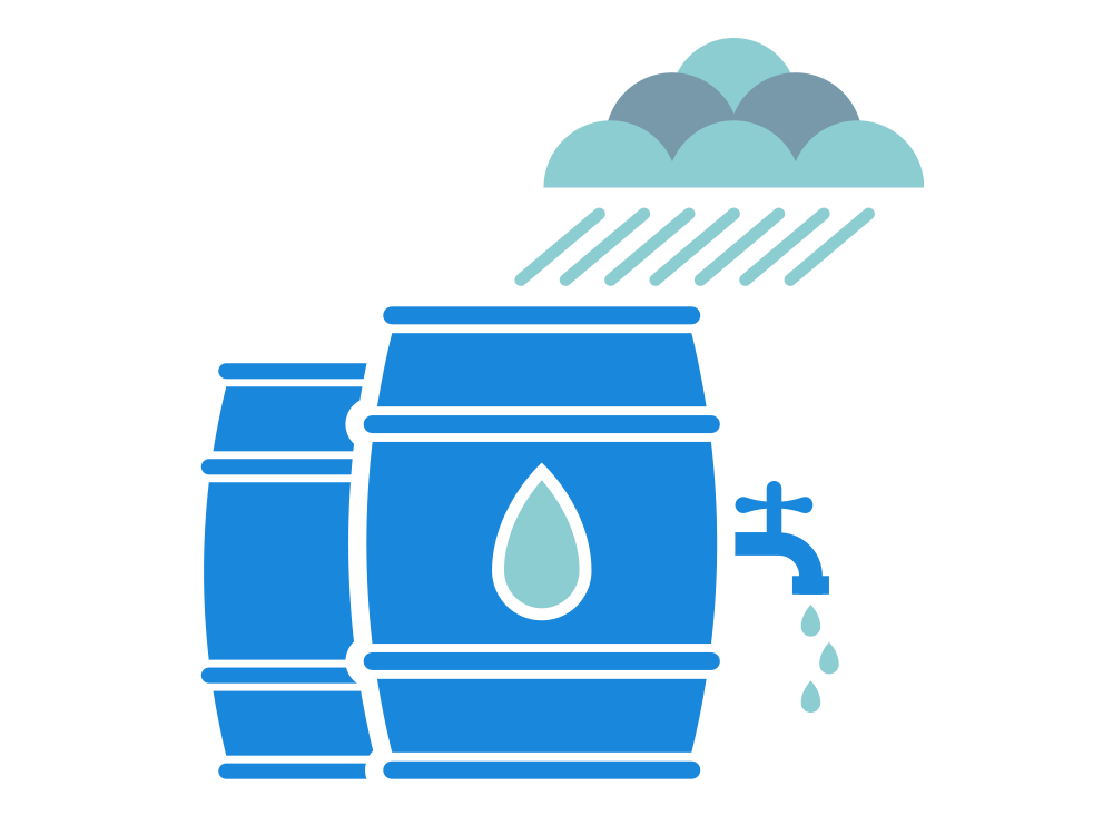 illustration of a rain barrel