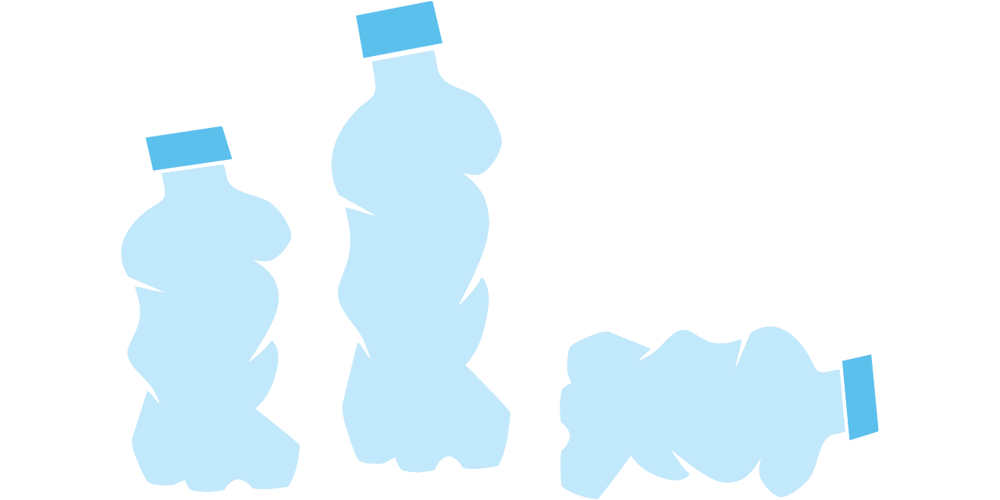 illustration of plastic water bottles