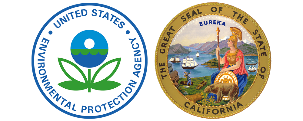 illustration of EPA and State of California Logos