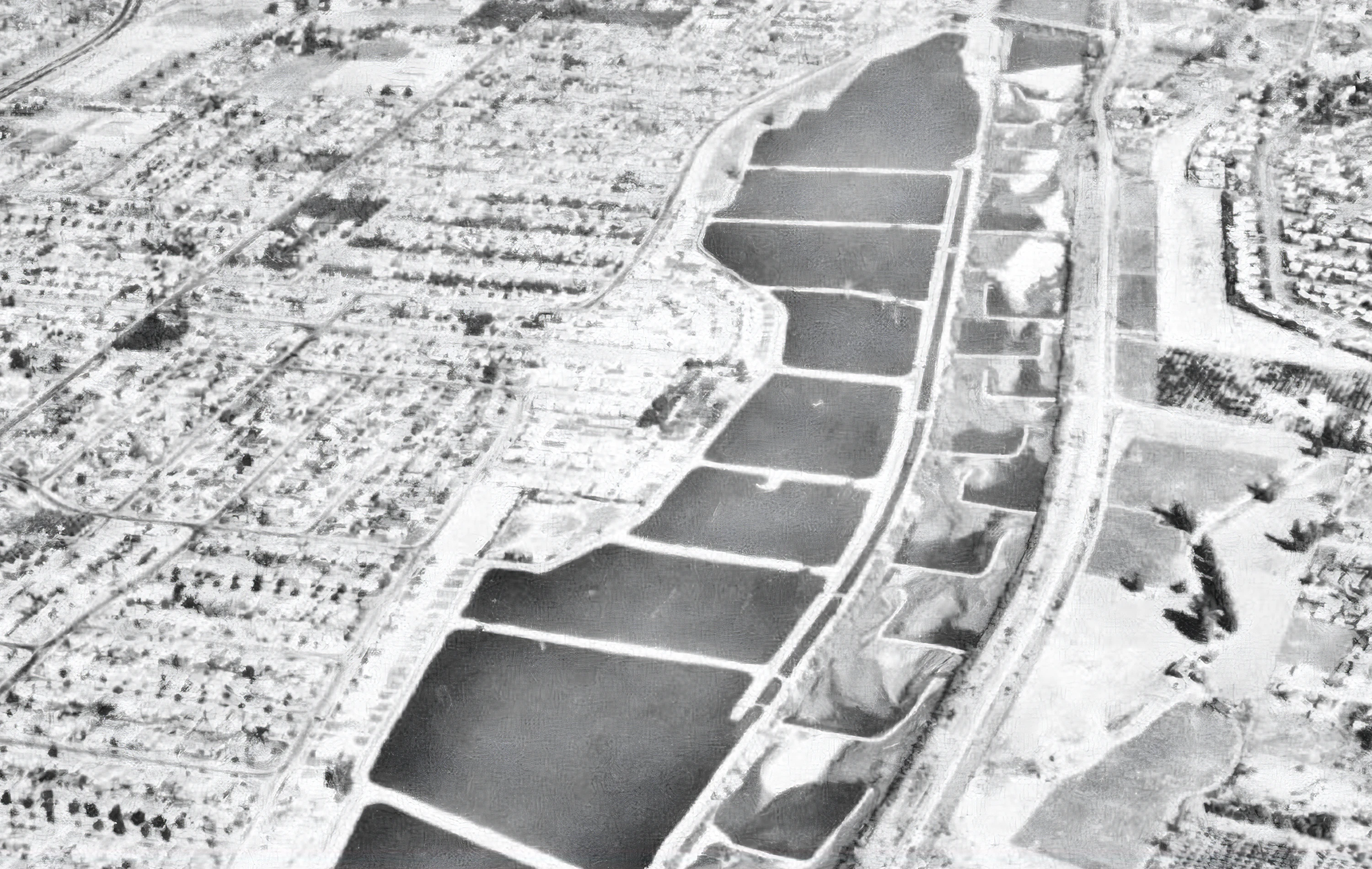 Aerial photo of Los Angeles in 1950s