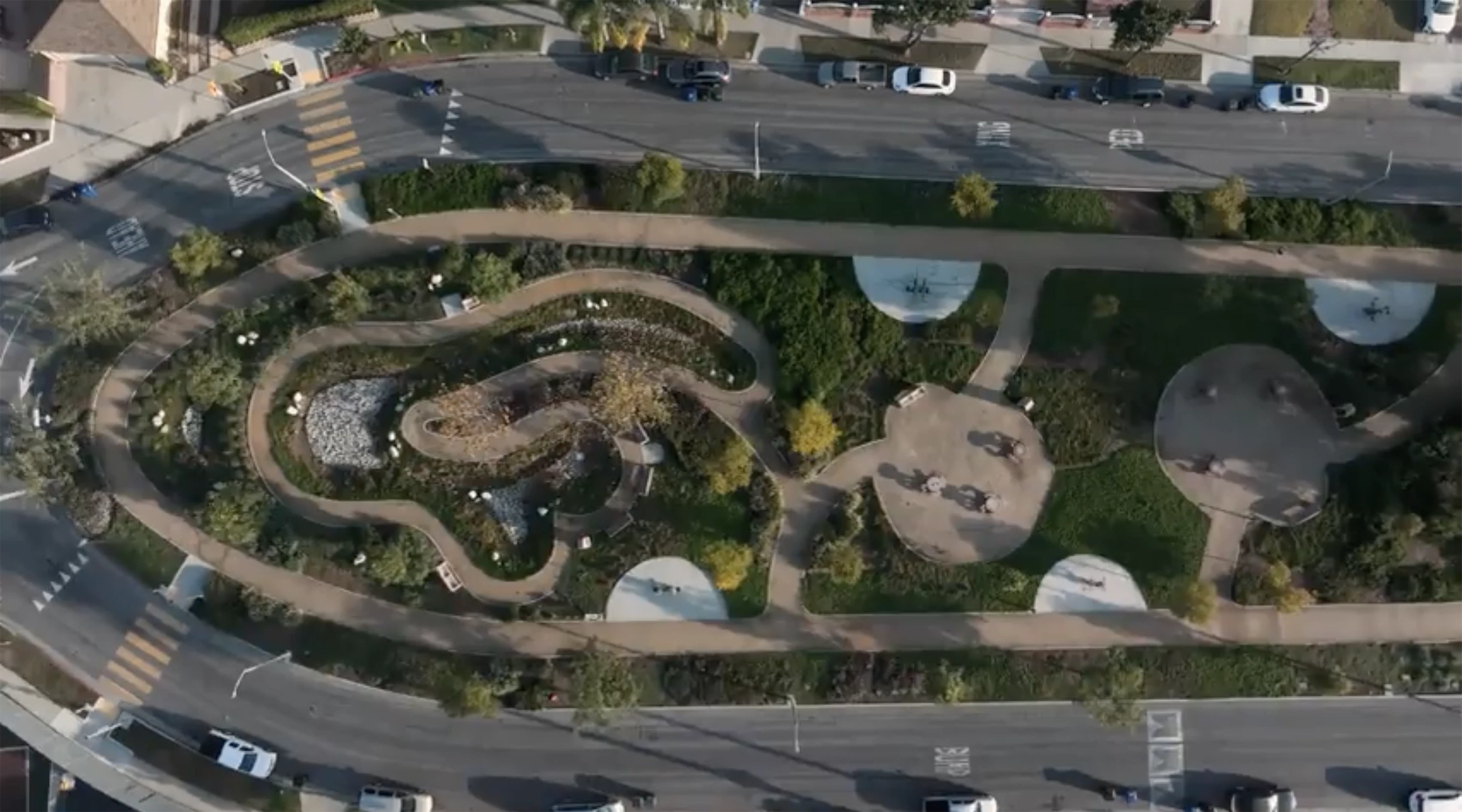 aerial photo of a water project in Los Angeles