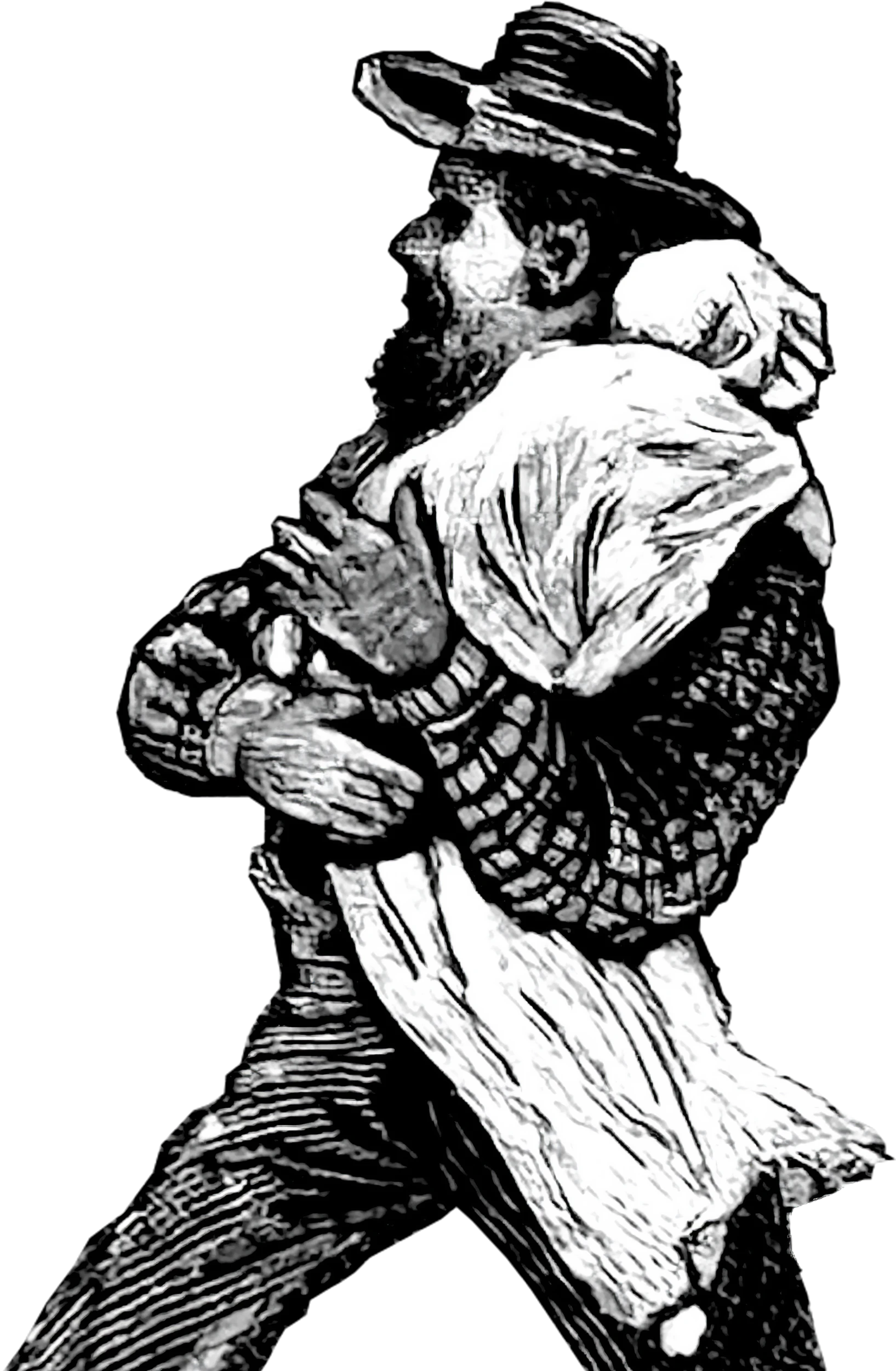illustration of a man holding a baby
