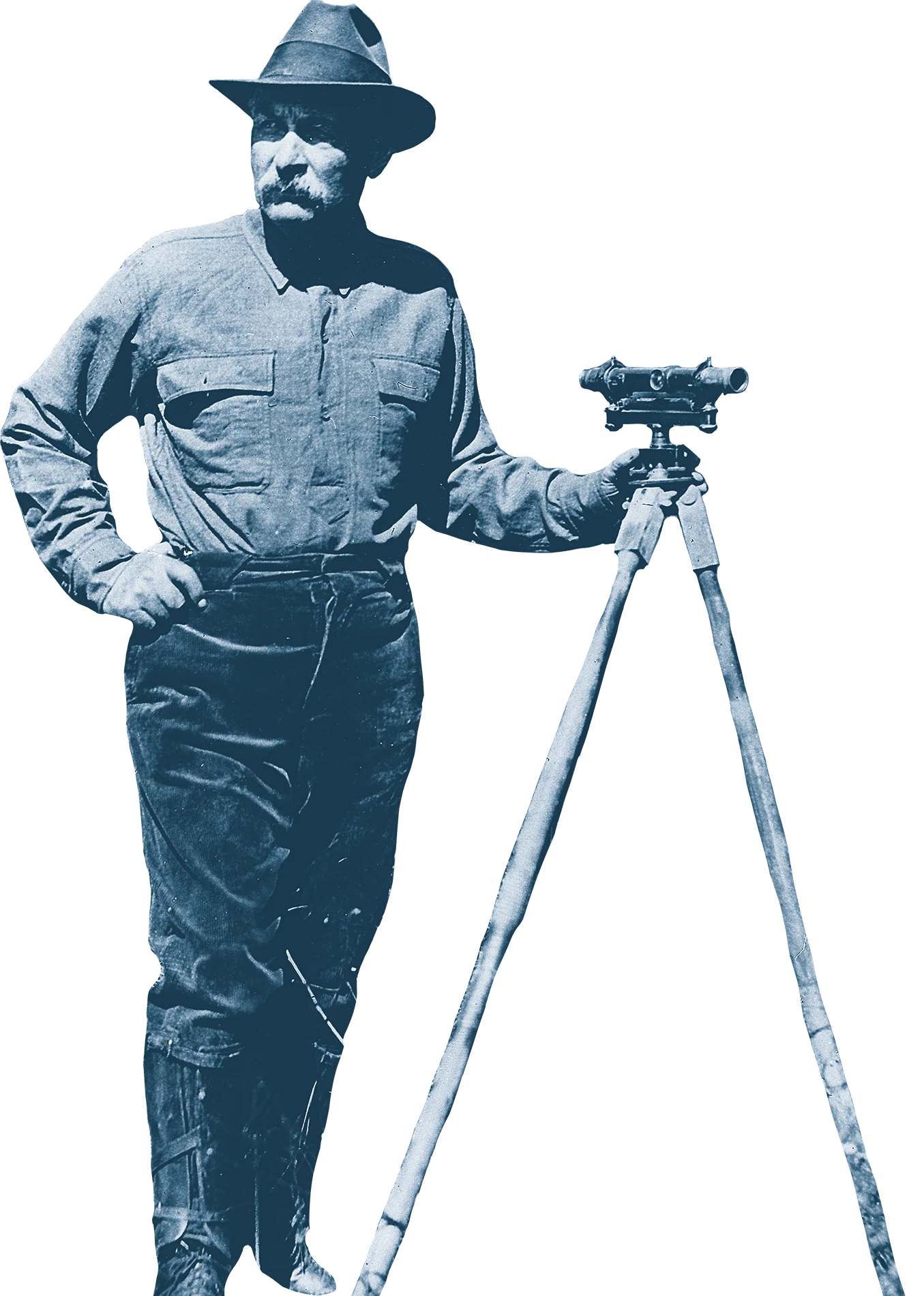 photo of a surveyor from 1900