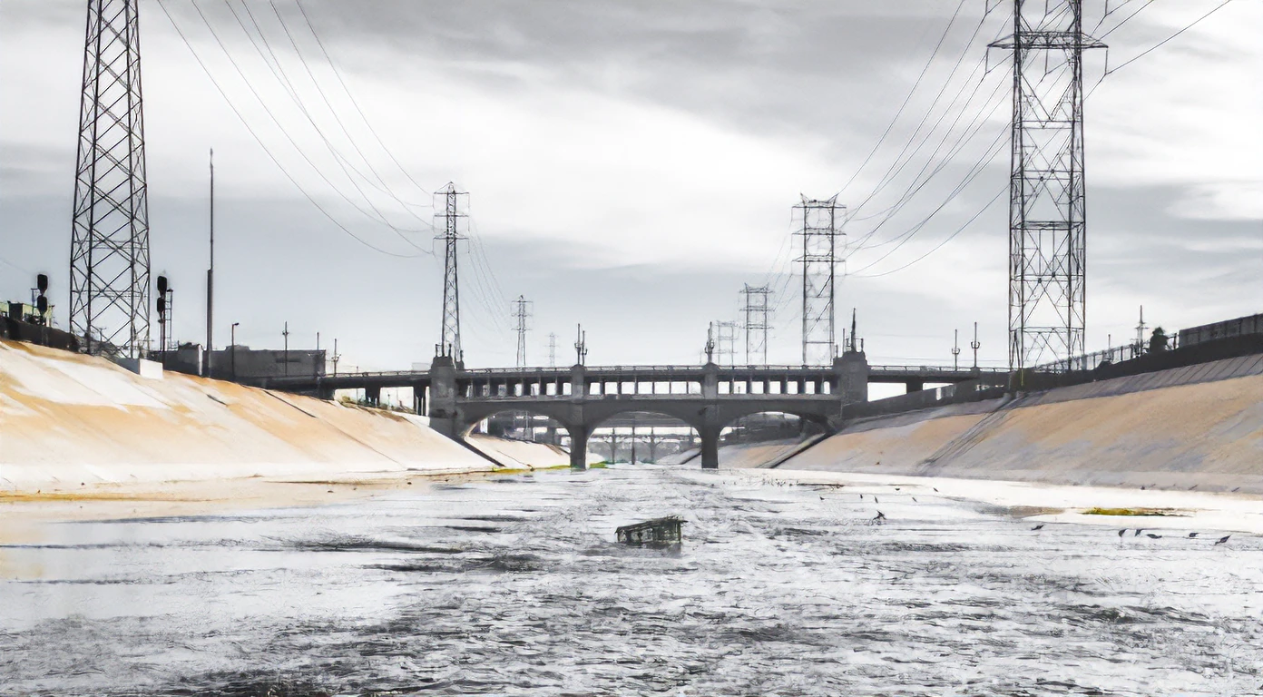 Photo of flood control channels in Los Angeles